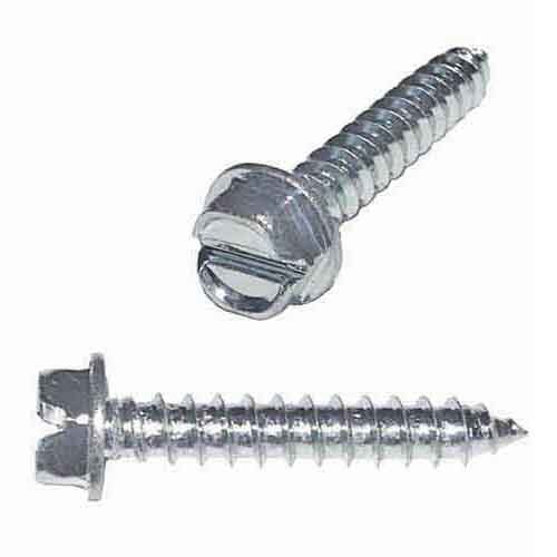 HWHSTS638 #6 X 3/8" Hex Washer Head, Slotted, Tapping Screw, Type A, Zinc